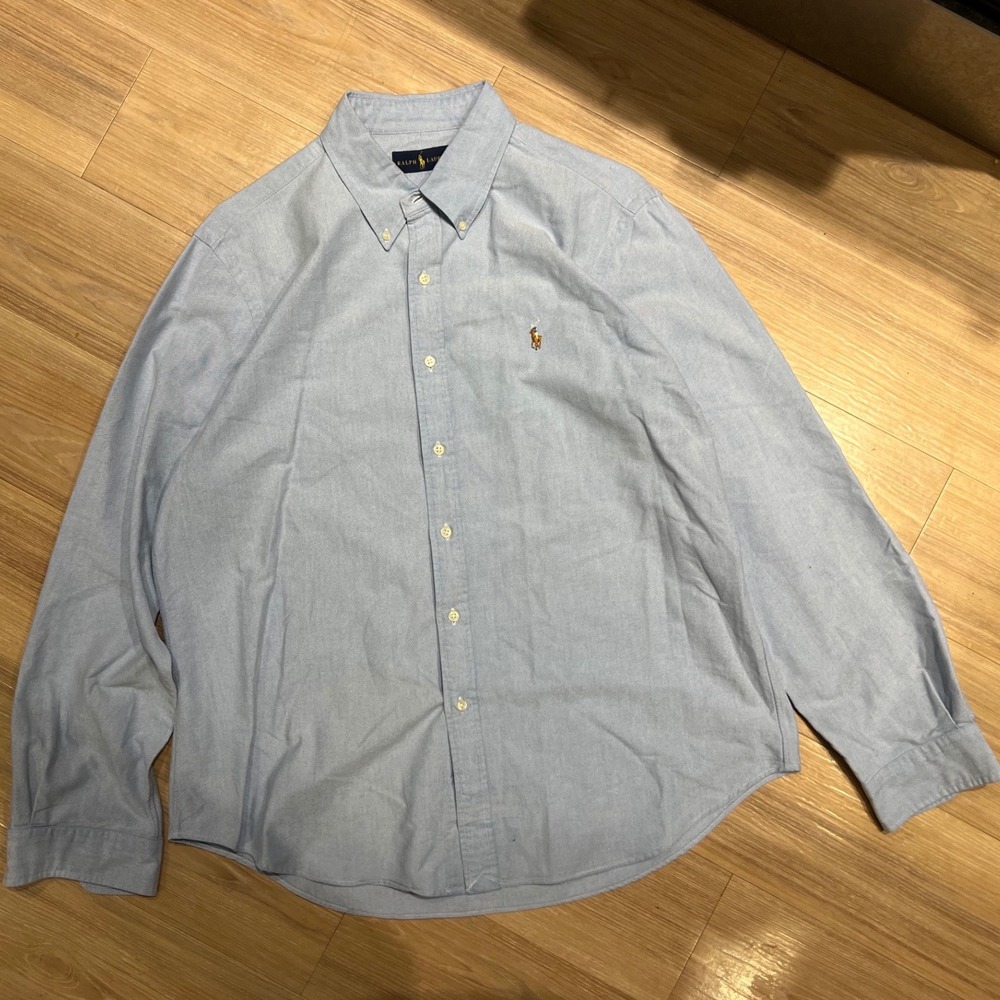 Ralph Lauren Mens Oxford Shirt Button Down Long Sleeve Blue XL